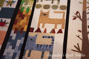 Colcha patchwork gatos