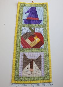 Mini quilt con motivos halloween