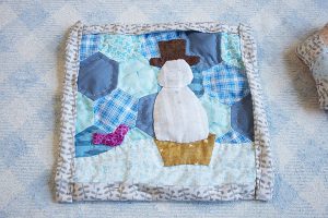 Mini Quilt Con Muñeco De Nieve