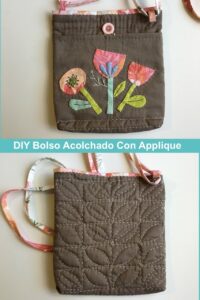 Bolso Acolchado Con Applique Floral