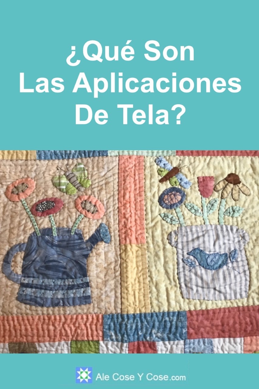 Aplicaciones De Tela - Quilt hecho con aplicaciones de tela a mano en forma de flores con telas de colores