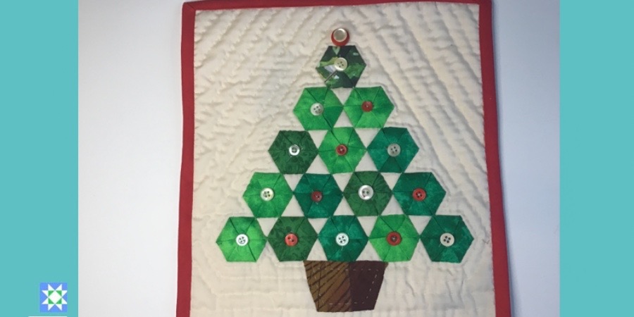 Mini Quilt Arbol De Navidad Con Hexágonos