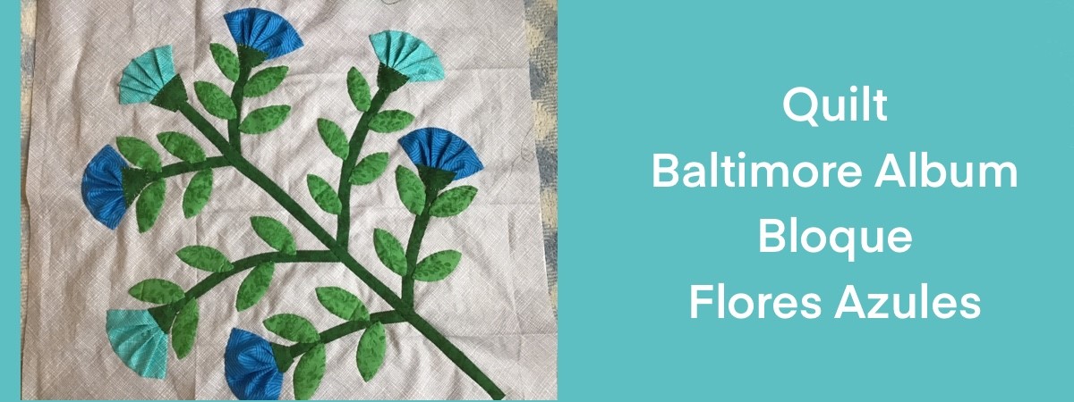 Quilt Baltimore Bloque Con Flores Azules
