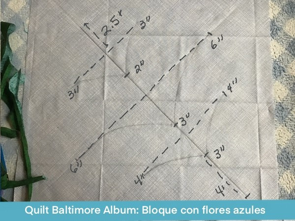 Quilt Baltimore Bloque Con Flores Azules