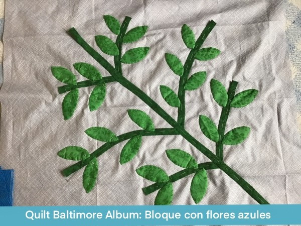 Quilt Baltimore Bloque Con Flores Azules