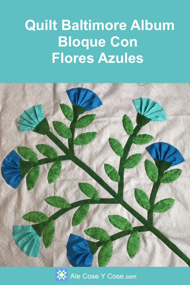 Quilt Baltimore Bloque Con Flores Azules