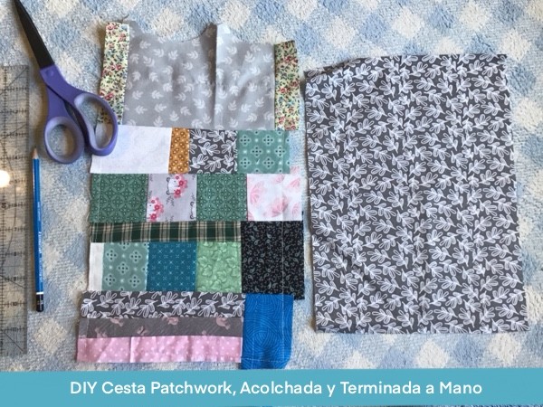 Cesta Patchwork Terminada A Mano