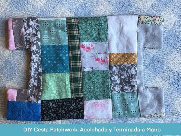 Cesta Patchwork Terminada A Mano