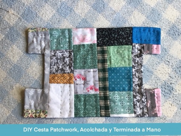 Cesta Patchwork Terminada A Mano