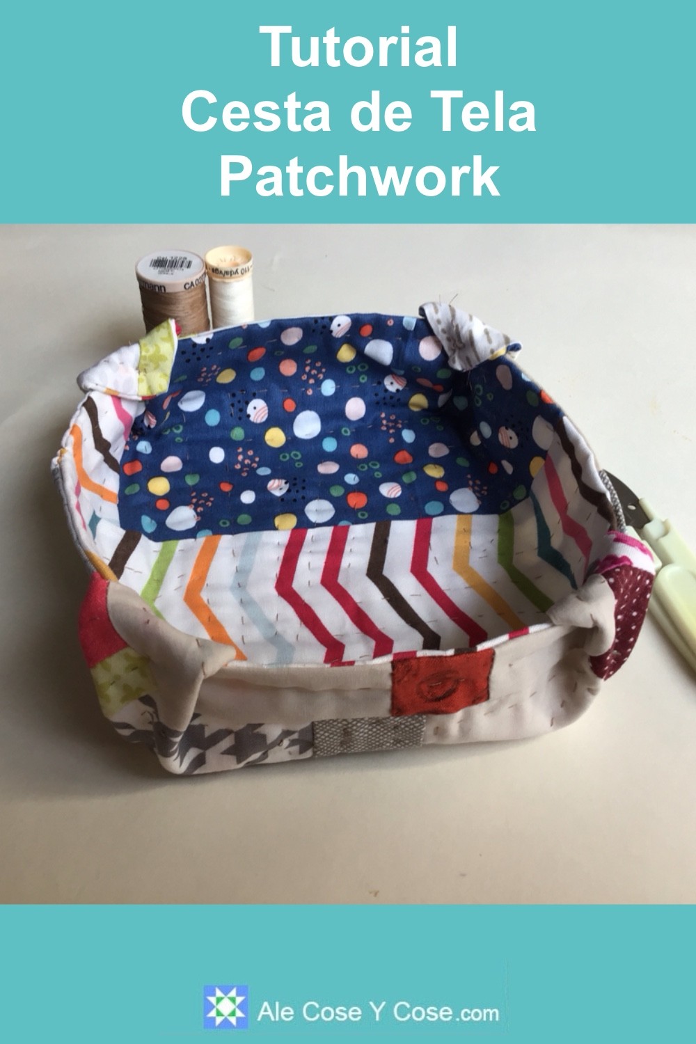 Cesta De Tela Patchwork