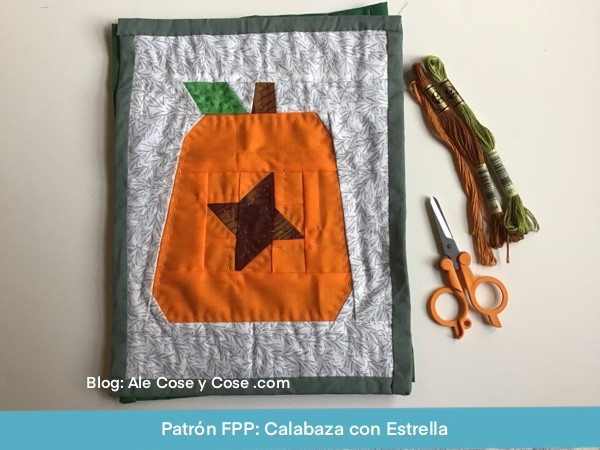 Calabaza Con Estrella Patron Foundation Paper Piecing