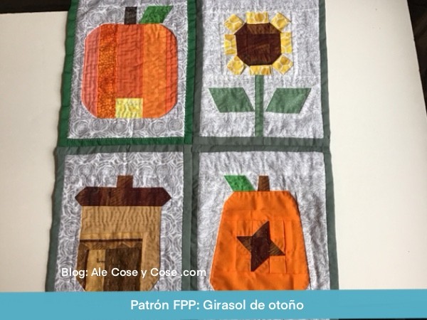 Bloque Patchwork FPP Girasol Otono