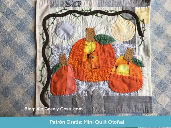 Mini Quilt Otono 3 Calabazas