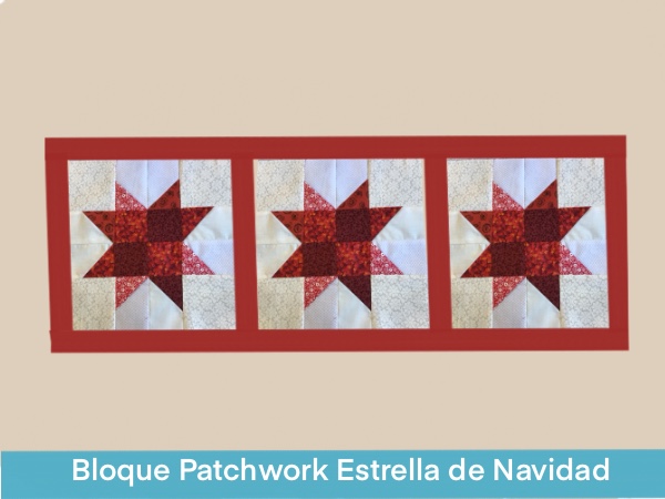 Bloque Estrella Patchwork Navidad