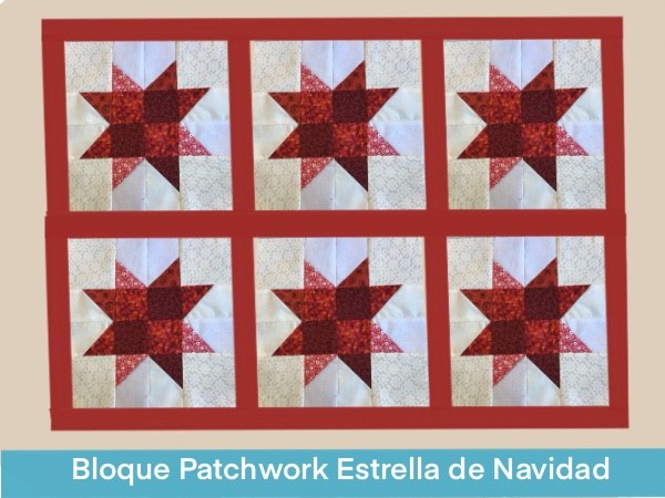 Bloque Estrella Patchwork Navidad