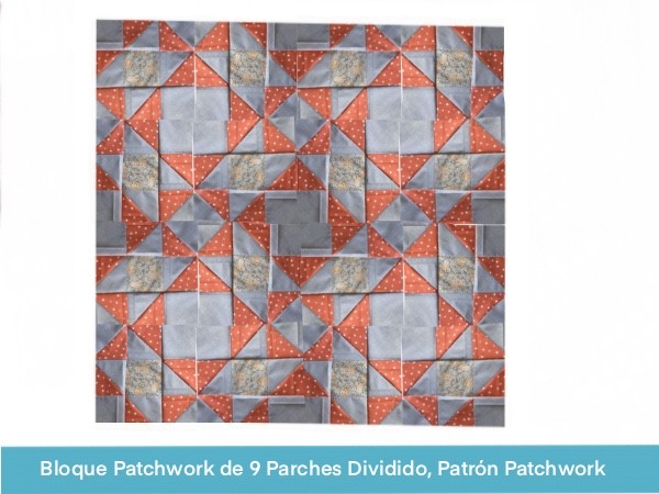 El Bloque Patchwork 9 Parches Dividido