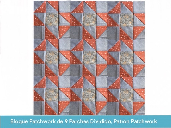 El Bloque Patchwork 9 Parches Dividido
