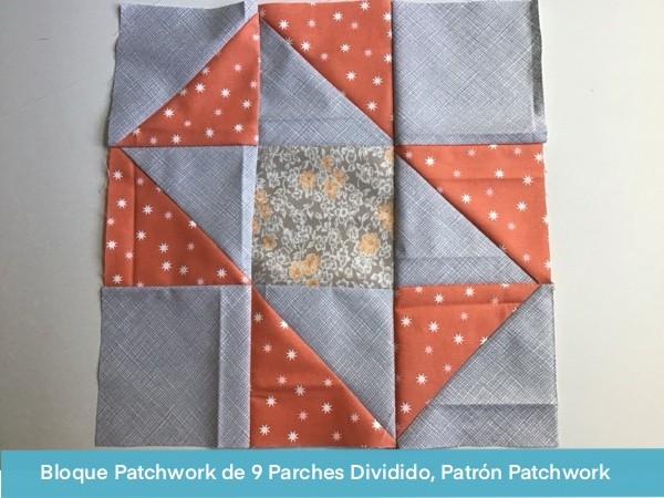 El Bloque Patchwork 9 Parches Dividido
