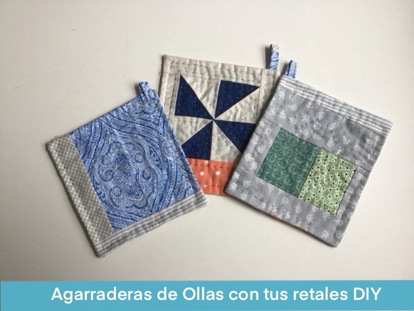 Agarraderas De Ollas Patchwork Con Retales