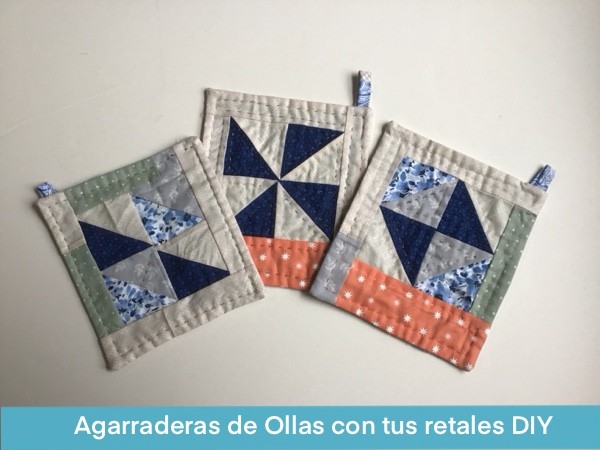 Agarraderas De Ollas Patchwork Con Retales