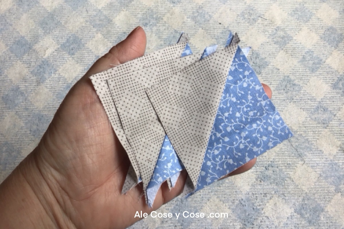 8 Cuadros Medio Triangulo Quilt
