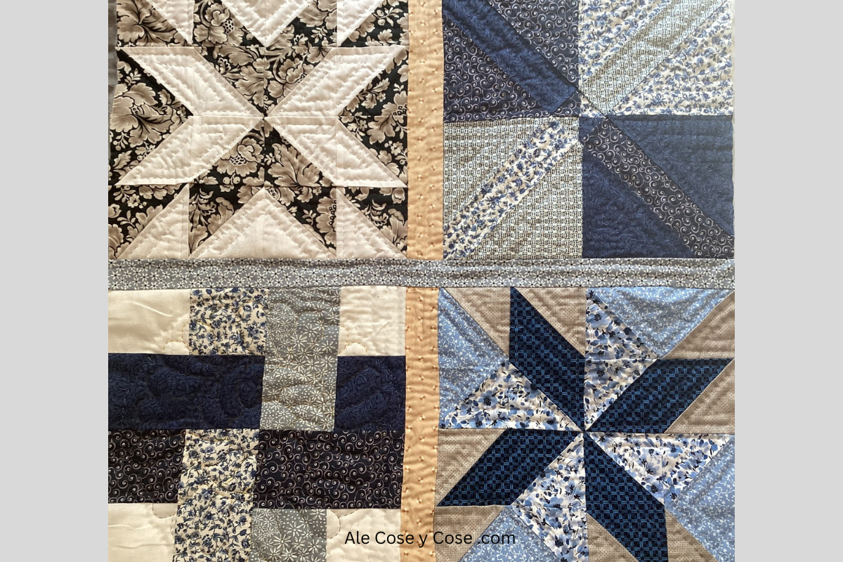 Como Unir El Quilt Muestrario Azul
