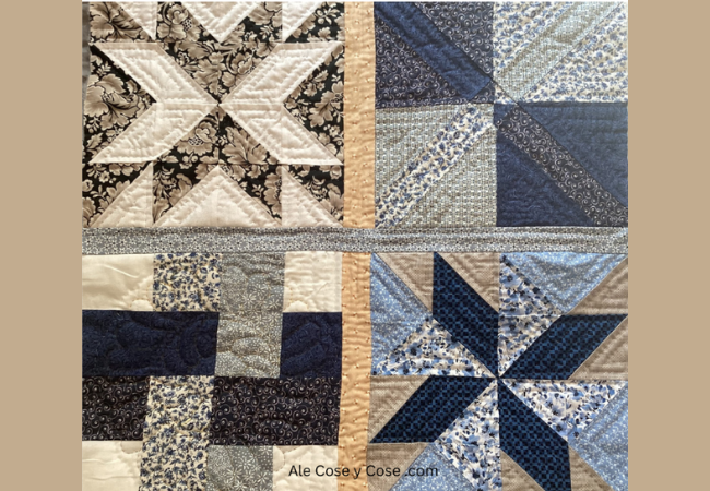Quilt muestrario azul